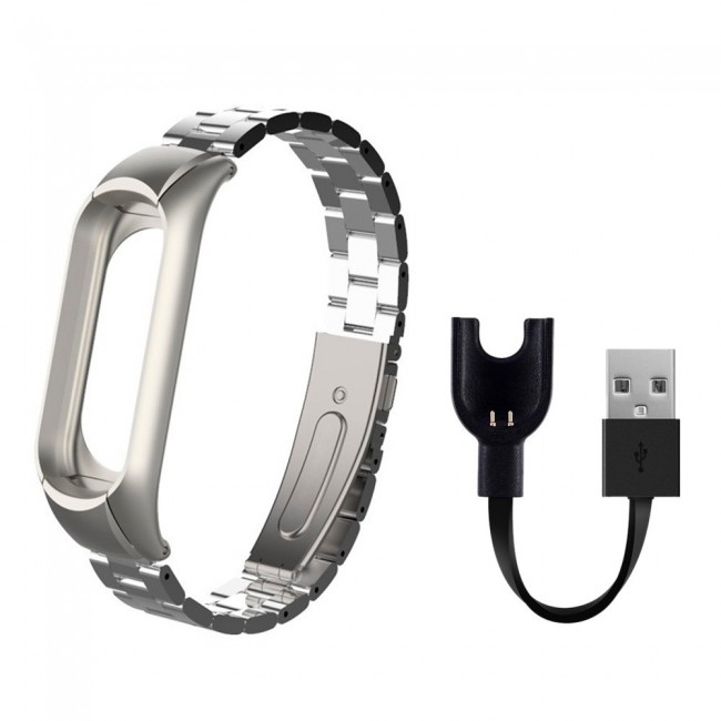 Xiaomi Mi Band 3 Replacement Band 3 Pack - Silver-Rose Gold-Purple