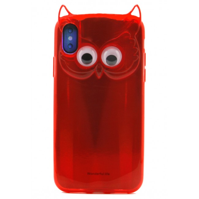 Margoun Owl Series for Apple iPhone X (5.8 inch) Tempered Back Cover Cute Cartoon Case with Strap 