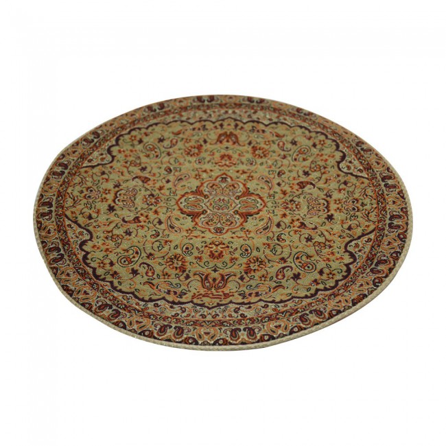 Margoun Persian Handmade Silk Table Cloth with Traditional Design - Brown