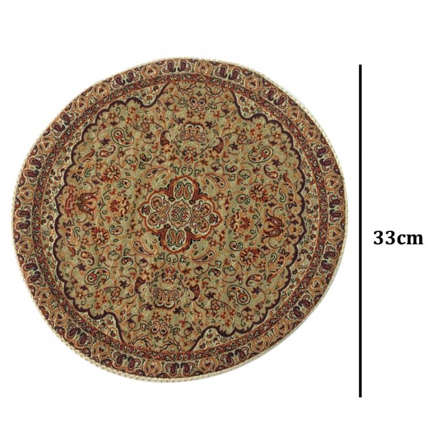 Margoun Persian Handmade Silk Table Cloth with Traditional Design - Brown
