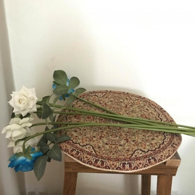Margoun Persian Handmade Silk Table Cloth with Traditional Design - Brown