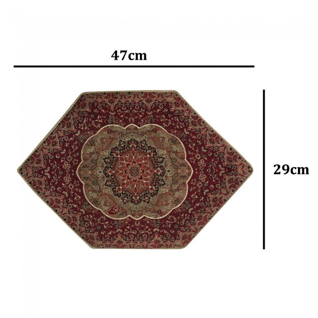Margoun Persian Handmade Table Cloth with Traditional Pattern - Red