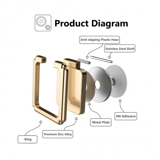 Margoun Universal Privity Ring Bracket Finger Grip Phone Holder Desktop Mount