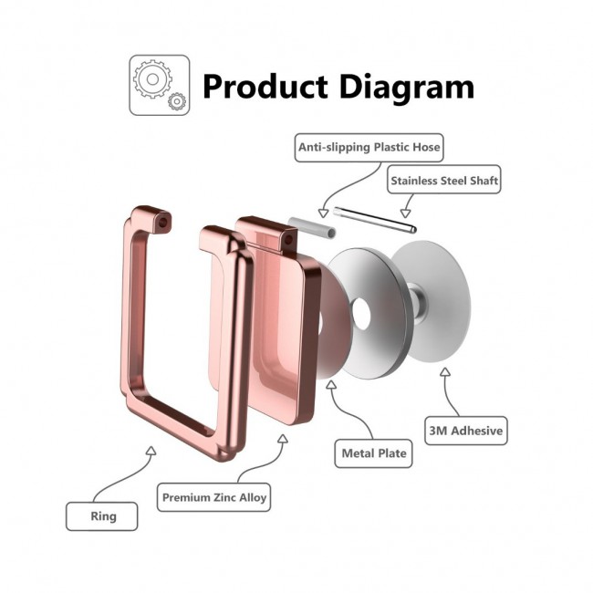 Margoun Universal Privity Ring Bracket Finger Grip Phone Holder Desktop Mount