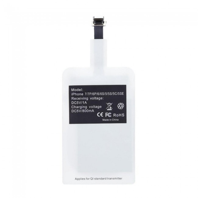 Margoun Qi Wireless Charging Receiver Adapter for iPhone - White