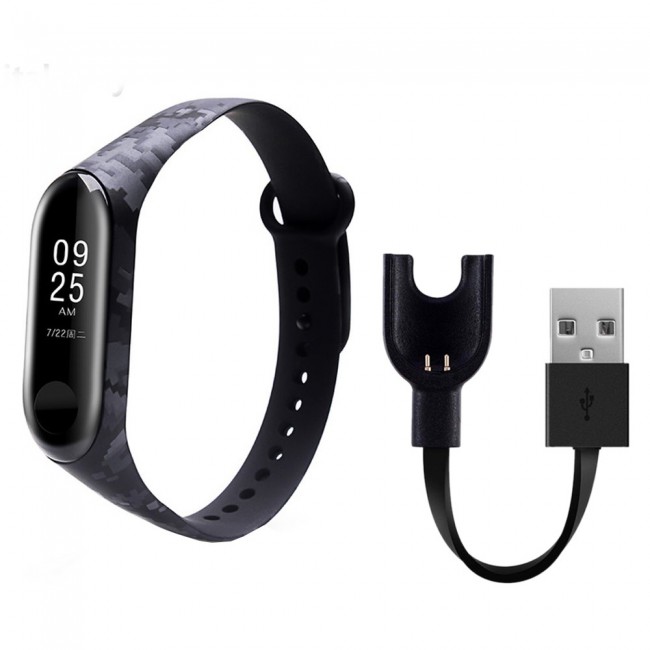 Margoun Printed Pattern Silicone Strap for Xiaomi Mi Band 3 / Mi 3 Band with Charger Cable – MG29