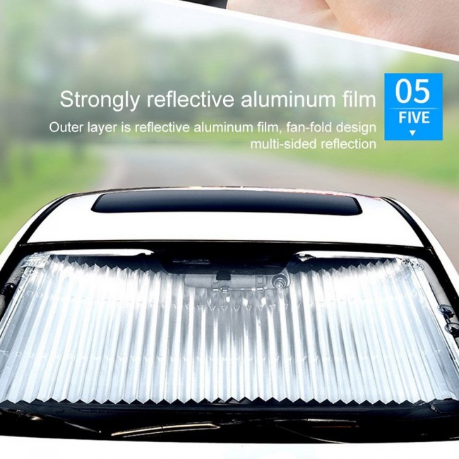Margoun Retractable Car Windshield Sun Shade Sun Visor 46x150-200