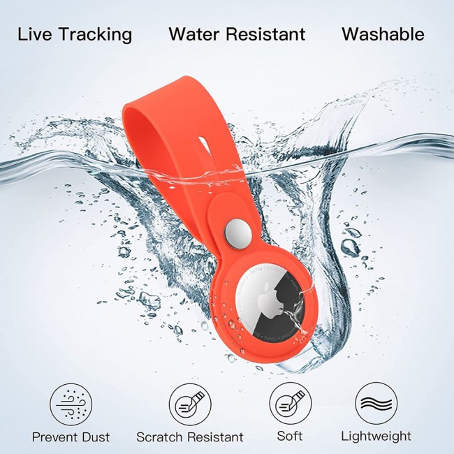 Margoun Silicone AirTag Loop for Apple AirTag – Orange