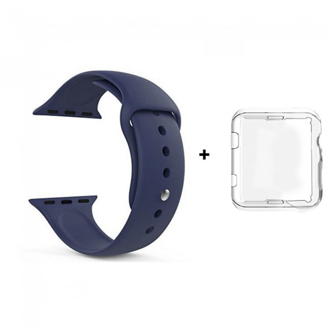 Margoun Silicone Apple Watch Band with Protective TPU Case in 15 Colors - 38/40/42/44mm