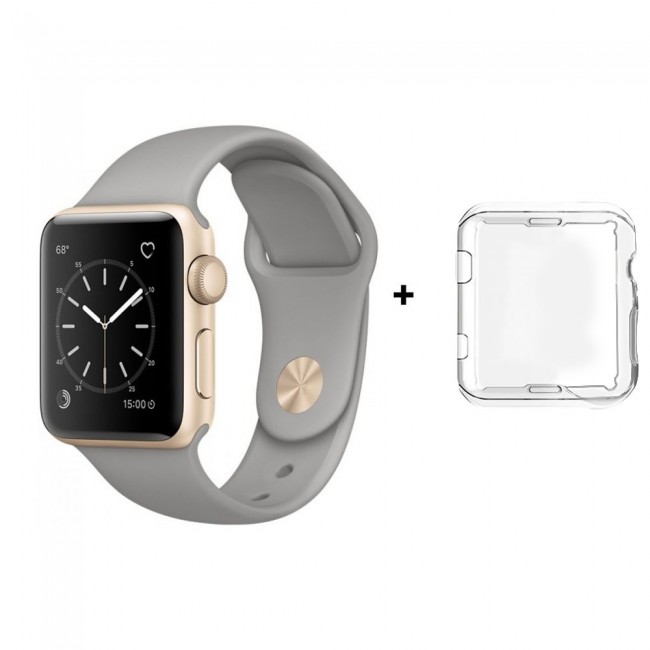 Margoun Silicone Apple Watch Band with Protective TPU Case in 15 Colors - 38/40/42/44mm