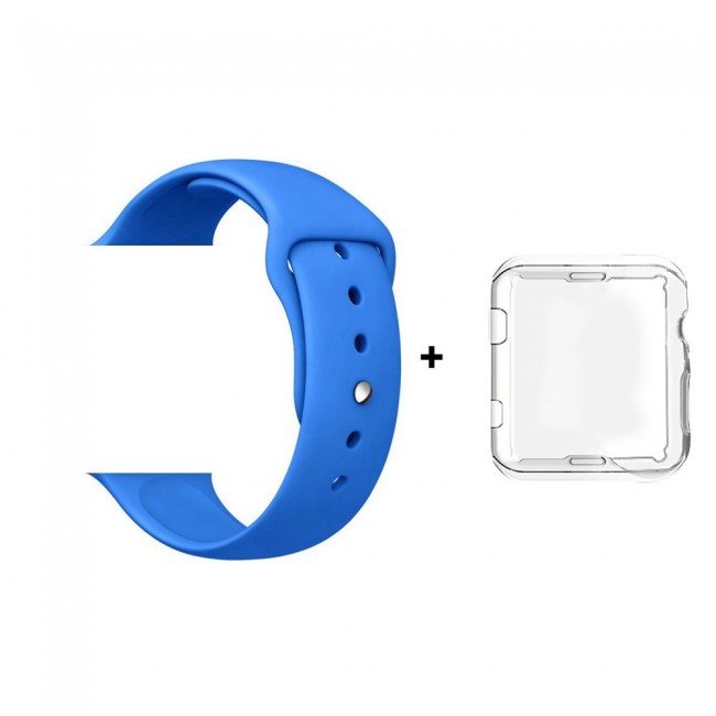 Margoun Silicone Apple Watch Band with Protective TPU Case in 15 Colors - 38/40/42/44mm