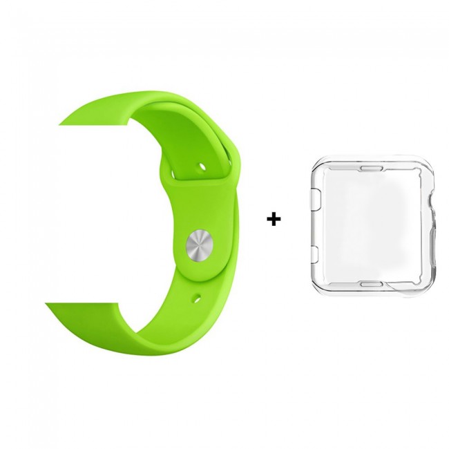 Margoun Silicone Apple Watch Band with Protective TPU Case in 15 Colors - 38/40/42/44mm
