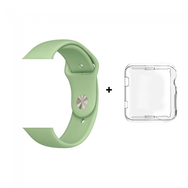 Margoun Silicone Apple Watch Band with Protective TPU Case in 15 Colors - 38/40/42/44mm