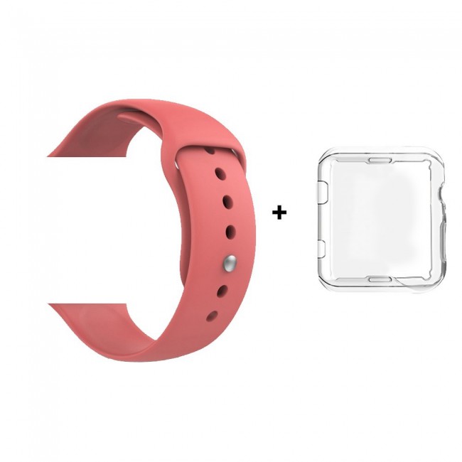 Margoun Silicone Apple Watch Band with Protective TPU Case in 15 Colors - 38/40/42/44mm