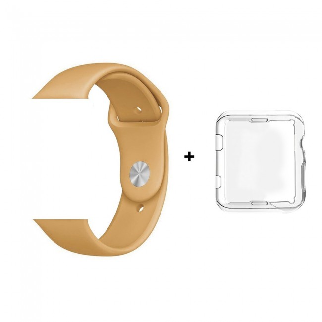 Margoun Silicone Apple Watch Band with Protective TPU Case in 15 Colors - 38/40/42/44mm