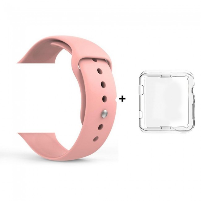 Margoun Silicone Apple Watch Band with Protective TPU Case in 15 Colors - 38/40/42/44mm