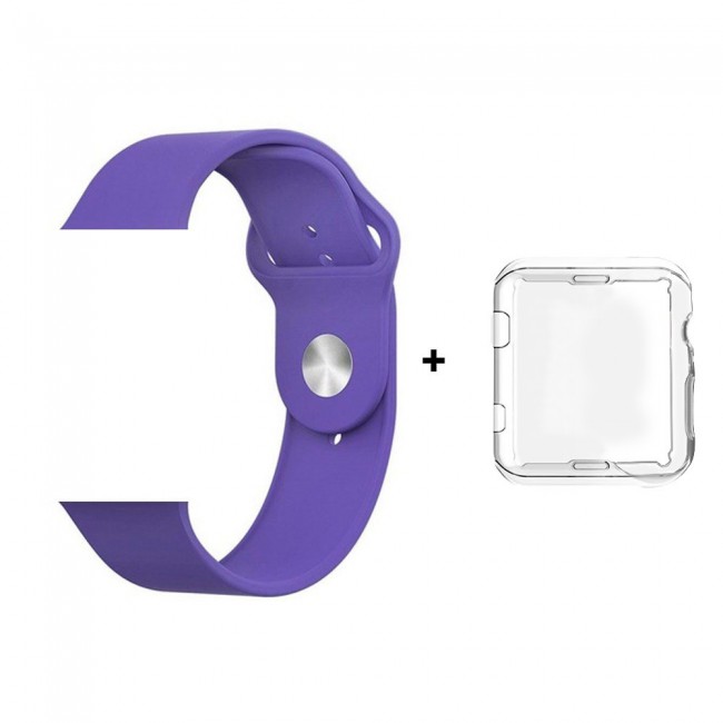 Margoun Silicone Apple Watch Band with Protective TPU Case in 15 Colors - 38/40/42/44mm