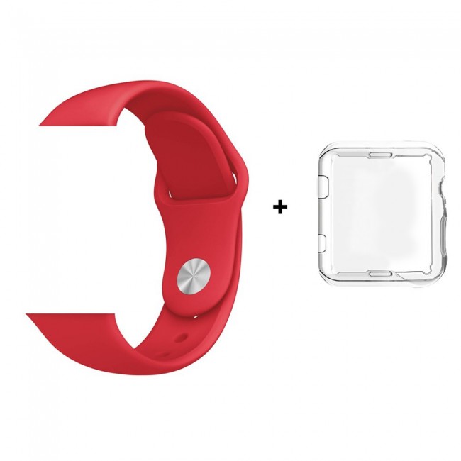 Margoun Silicone Apple Watch Band with Protective TPU Case in 15 Colors - 38/40/42/44mm