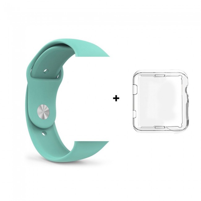 Margoun Silicone Apple Watch Band with Protective TPU Case in 15 Colors - 38/40/42/44mm