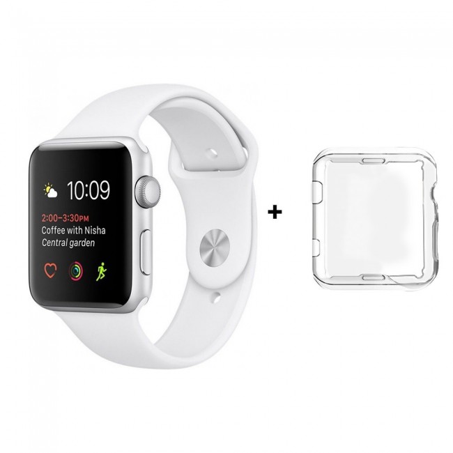 Margoun Silicone Apple Watch Band with Protective TPU Case in 15 Colors - 38/40/42/44mm