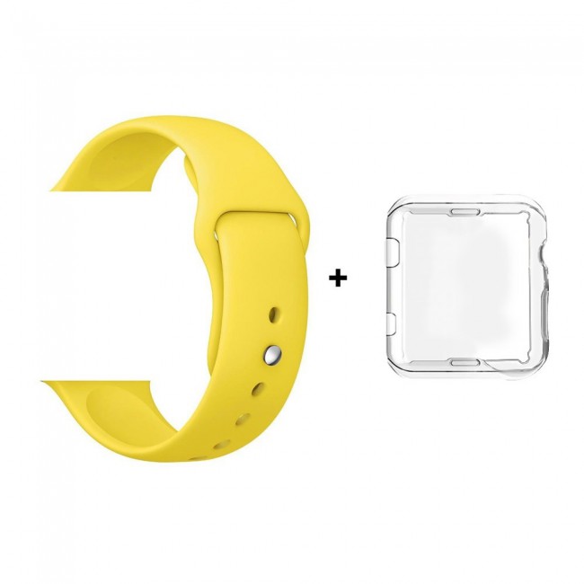 Margoun Silicone Apple Watch Band with Protective TPU Case in 15 Colors - 38/40/42/44mm