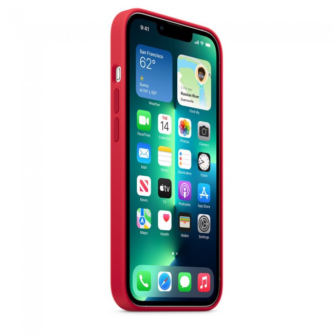 Margoun Silicone Case Cover for Apple iPhone 13 Pro Max - Red