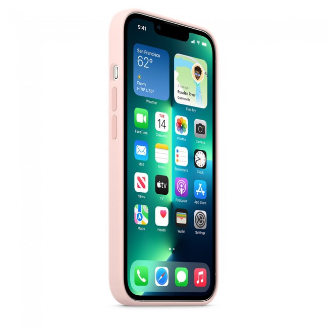 Margoun Silicone Case Cover for Apple iPhone 13 Pro - Chalk Pink