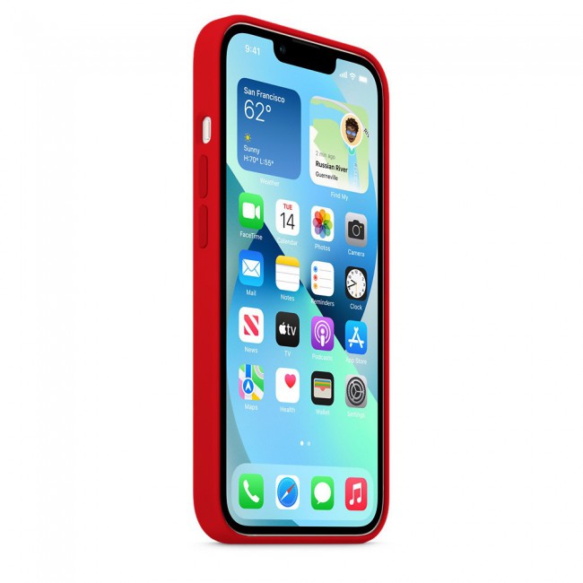Margoun Silicone Case Cover for Apple iPhone 13 - Red