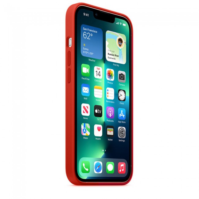 Margoun Silicone Case Cover for Apple iPhone 13 Pro Max - Red