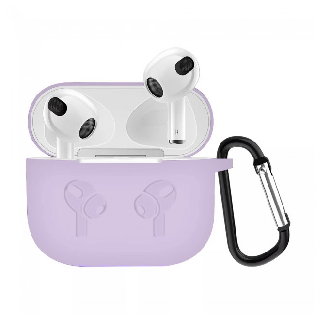 Margoun Silicone Case Cover for Airpods 3 with Keychain – Light Purple