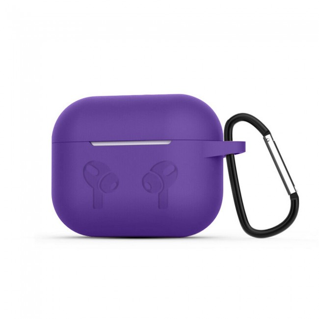 Silicone Case Cover for Airpods 3 with Keychain – Purple