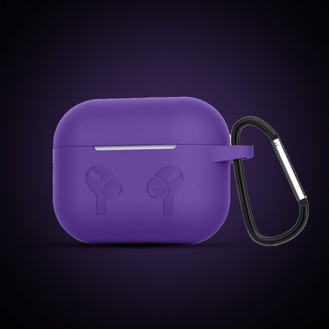 Margoun Silicone Case Cover for Airpods 3 with Keychain – Purple