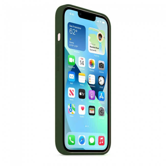 Margoun Silicone Case Cover for Apple iPhone 13 Pro - Dark Olive Green