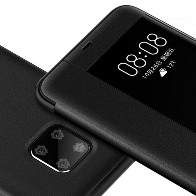 Margoun Smart View Flip Case for Huawei Mate 20 Pro – Black , Gold 
