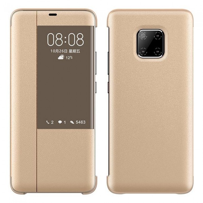 Margoun Smart View Flip Case for Huawei Mate 20 Pro – Black , Gold 