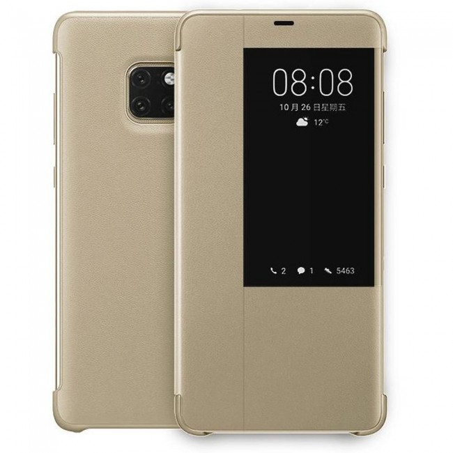 Margoun Smart View Flip Case for Huawei Mate 20 Pro – Black , Gold 