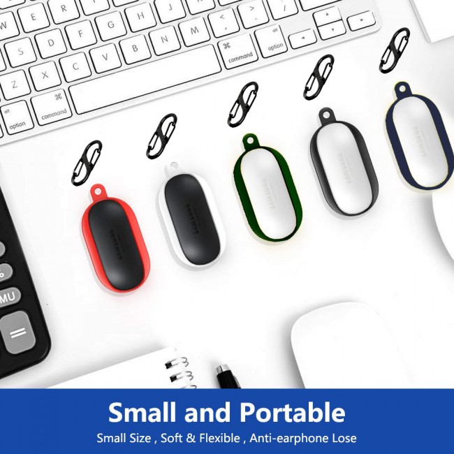 Margoun Soft Silicone Protective Case for Samsung Galaxy Buds with Carabiner Hook - Black , Blue , Red , Green , White