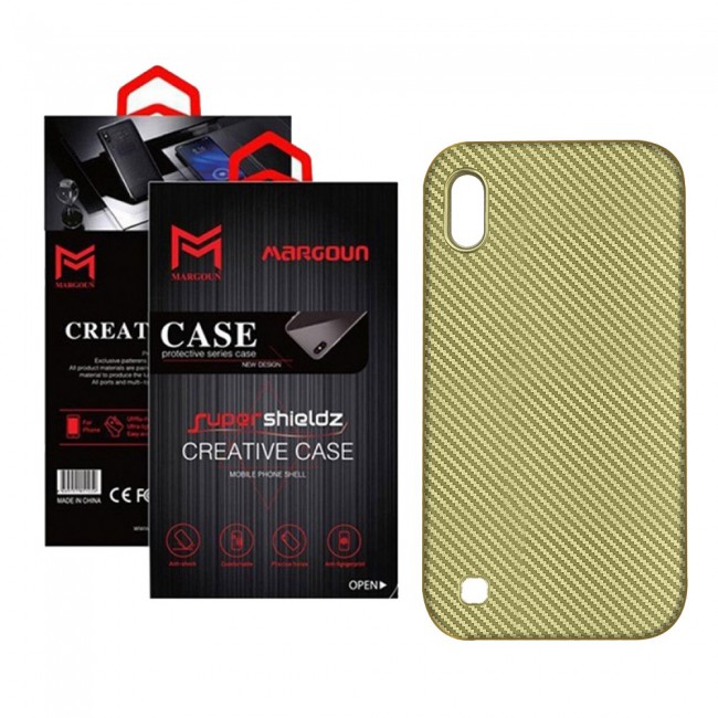 Margoun Striped TPU Cover Case for Samsung Galaxy A10 ( Black , Gold )