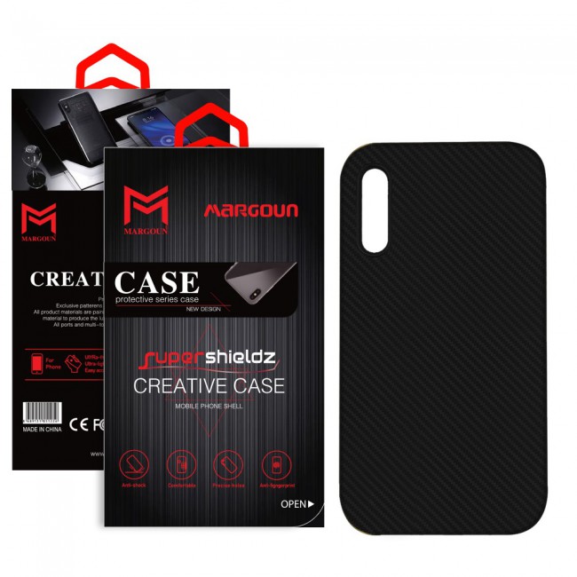 Margoun TPU Carbon Fiber Design Cover Case for Samsung Galaxy A50 - Black