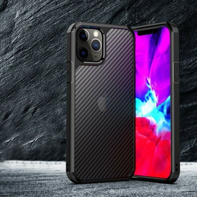 Margoun TPU PC Case Cover for iPhone 12 Pro Max - Black Border