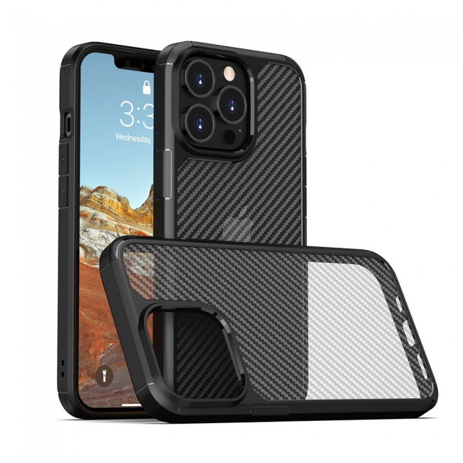 Margoun TPU PC Case Cover for iPhone 12 Pro Max - Black Border