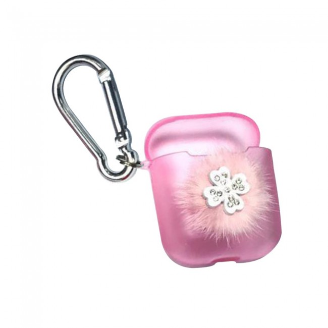 Margoun TPU Protective Case for Airpods with Fancy Logo & Hanging Strap ( Black – Red – Pink – White )