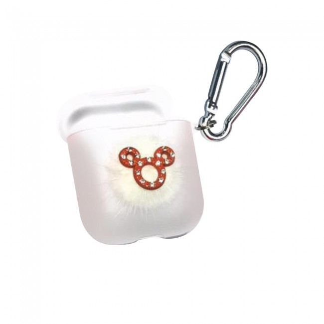Margoun TPU Protective Case for Airpods with Fancy Logo & Hanging Strap ( Black – Red – Pink – White )