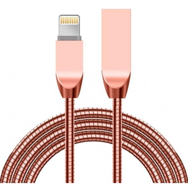 Margoun Tangle-Free Zinc Alloy Lightning Cable for Apple iPhone X , XS , XR , XS Max in ( Rose Gold / Gold / Black / Silver )