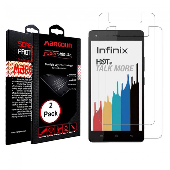Margoun 2-Pack Tempered Glass Screen Protector for Infinix Hot 4 X 557