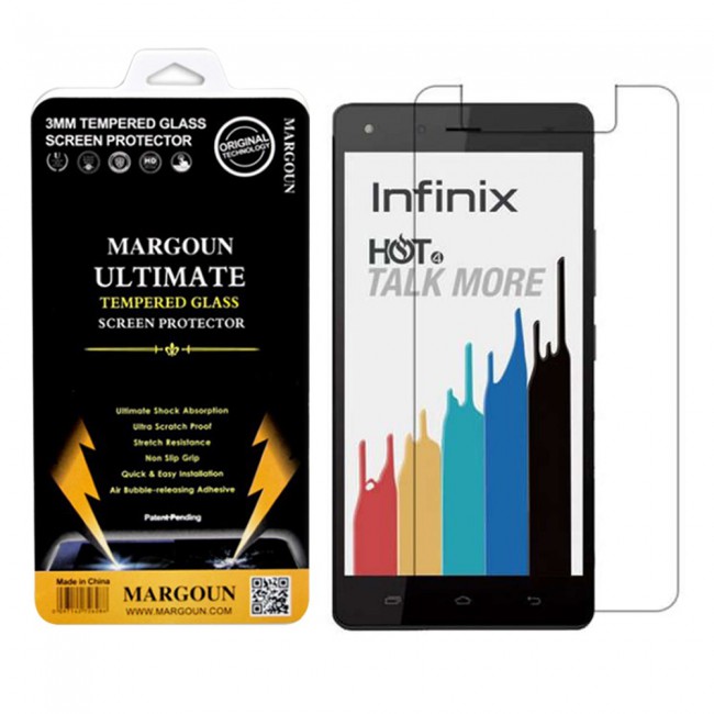 Margoun Tempered Glass Screen Protector for Infinix Hot 4 X 557
