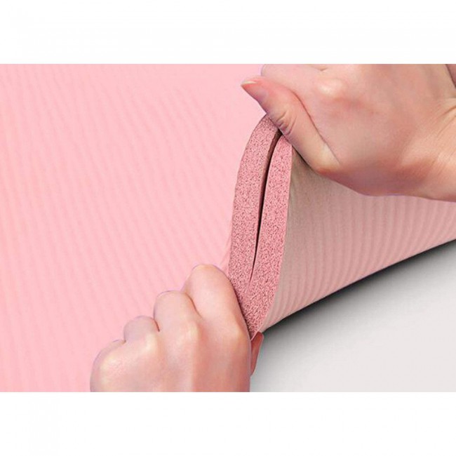 Margoun Thick Exercise Yoga Mat High Density NBR 185x61cm - Light Pink