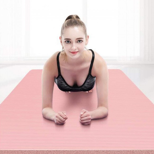 Margoun Thick Exercise Yoga Mat High Density NBR 185x61cm - Light Pink