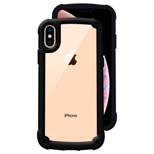 Margoun Transparent Shock-Proof Hard Case for Apple iphone XS Max – Black / White / Blue / Red Edge