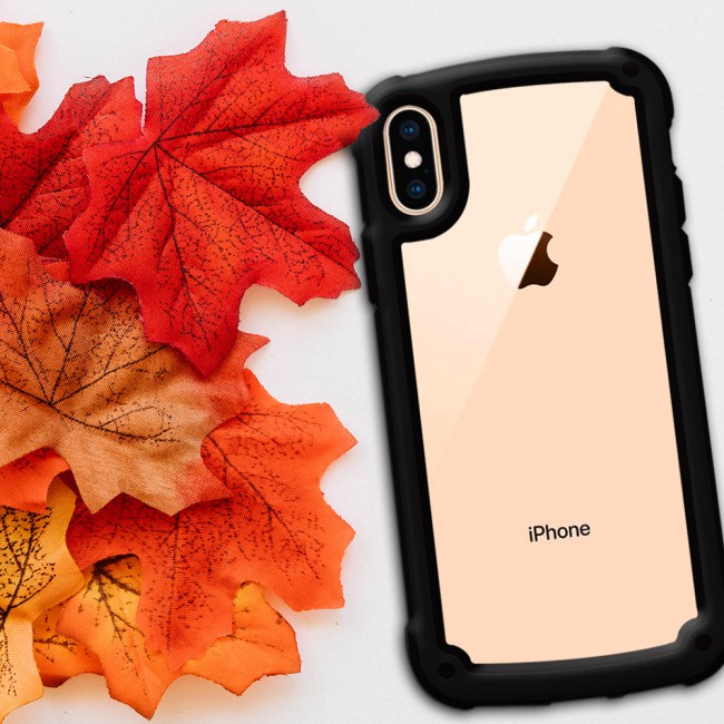 Margoun Transparent Shock-Proof Hard Case for Apple iphone XS Max – Black / White / Blue / Red Edge